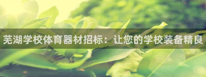 富联地产怎么样可靠吗：芜湖学校体育器材招标：让您的学