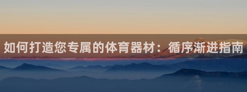 富联商城官网：如何打造您专属的体育器材：循序渐进指南
