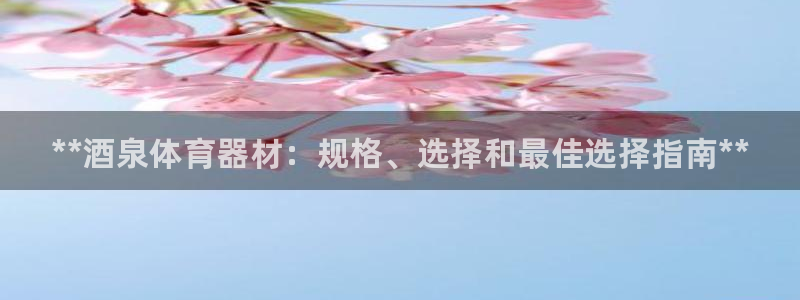 富联官网登录：**酒泉体育器材：规格、选择和最佳选择指南**