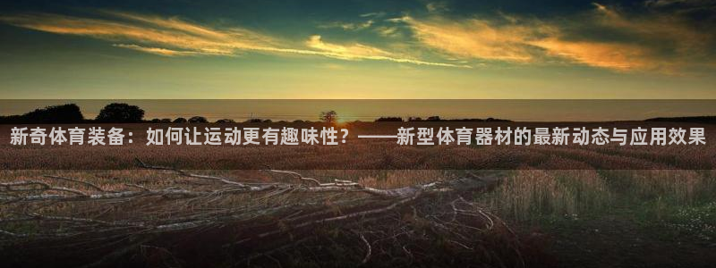 富联娱乐下载官网：新奇体育装备：如何让运动更有趣味性？——新